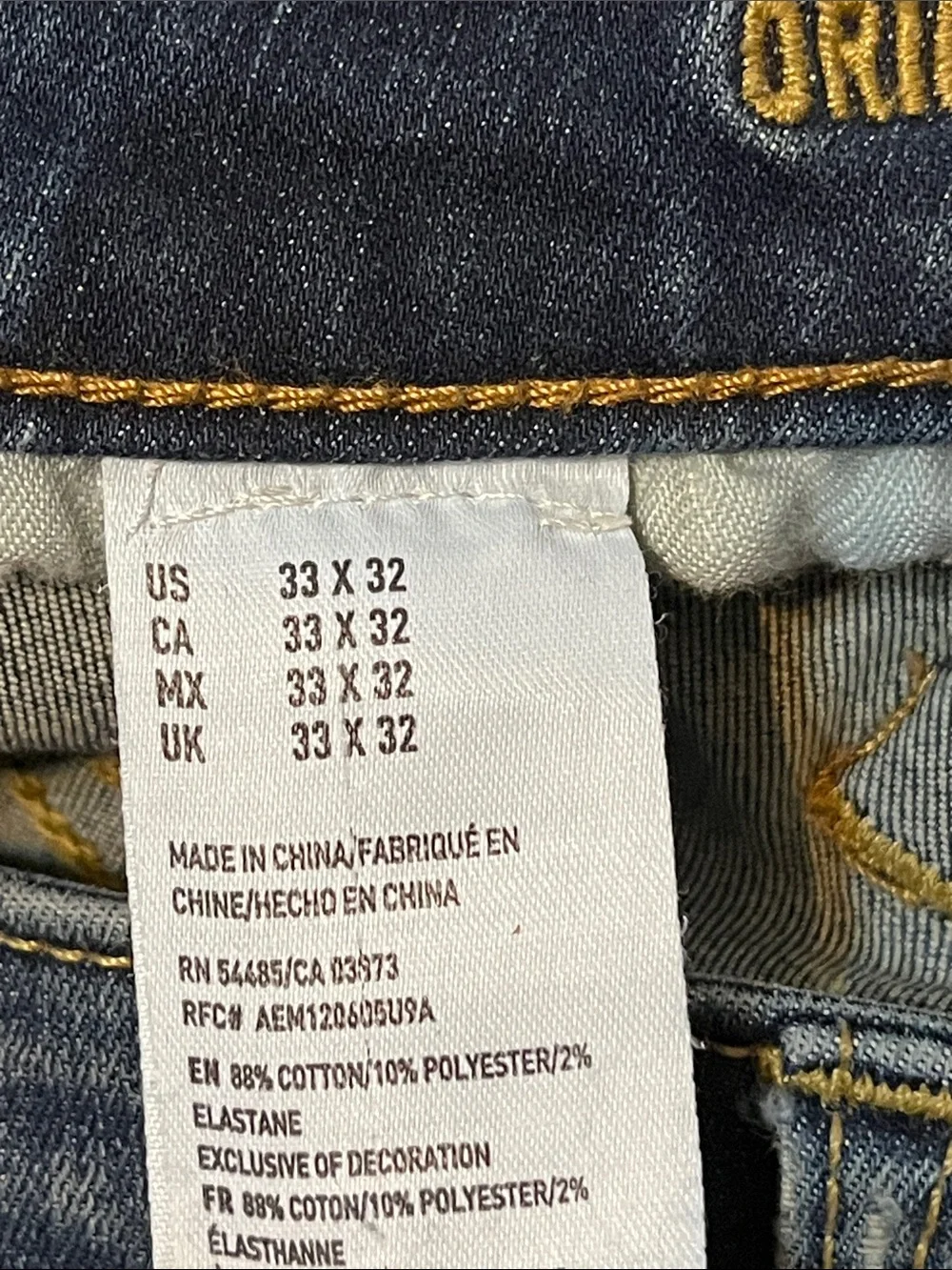 American Eagle Outfitters Men’s Blue Original Straight Jeans 33X32